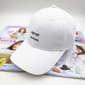 The South Korean star with a hat embroidery letter MINI baseball cap bending eaves and shading tide peaked cap (Option: White2)